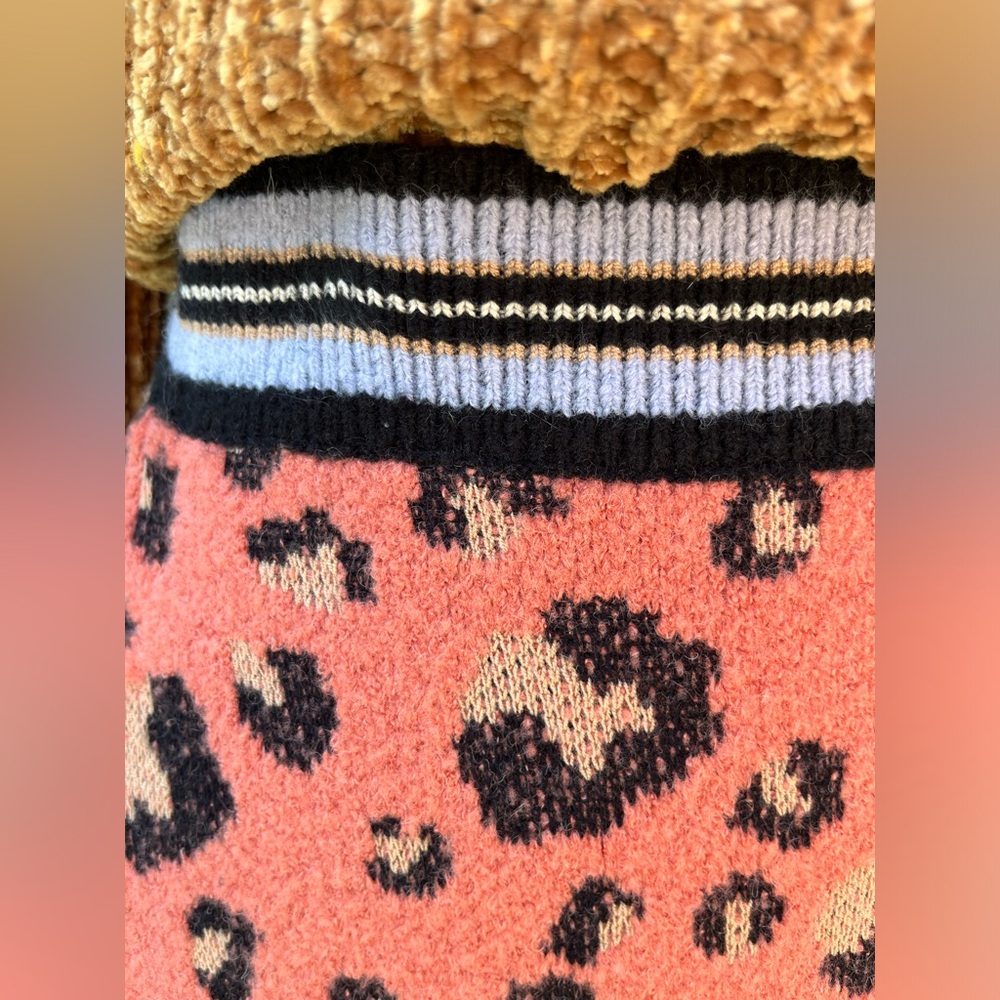Anthropologie Maeve Leopard Knit Pencil Skirt Size Medium - Picture 6 of 15